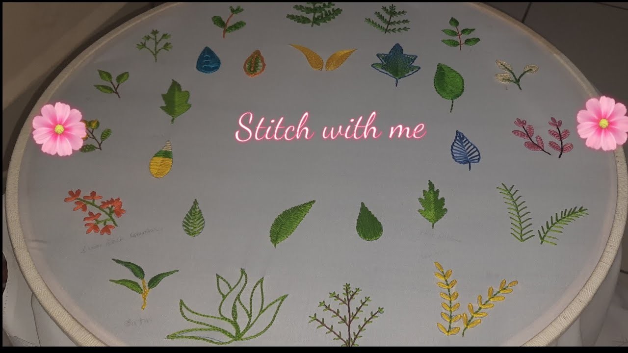 #5 Different types of leafs ???? part 1 || Basics of Hand embroidery || stich with me