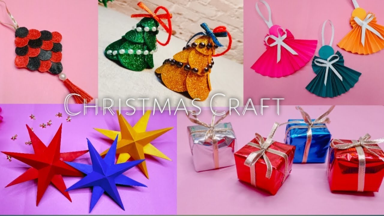 5 DIY Christmas Ornaments Decoration Ideas. Christmas Tree Decoration.Diy Christmas Craft.papercraft
