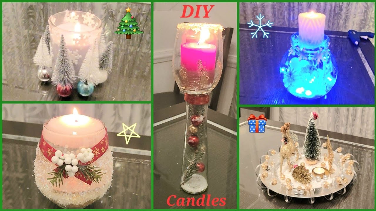 5 Last Minute Easy DIY Dollar Tree Holiday Candle Craft Ideas ????❄️???? #candles