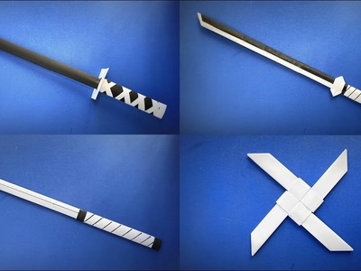 AMAZING 4 ORIGAMI PAPER NINJA WEAPONS | Paper Sword | Ninja Star | Naruto DIY Crafts