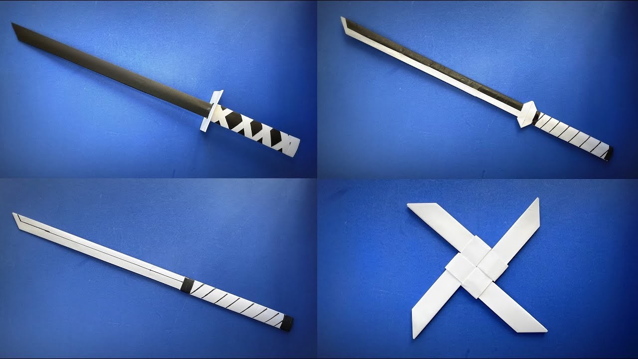 AMAZING 4 ORIGAMI PAPER NINJA WEAPONS | Paper Sword | Ninja Star | Naruto DIY Crafts