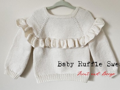 Baby Knitting Ruffle Sweater. Volanli Bebek Kazagi. How to Knit Baby Ruffle Sweater