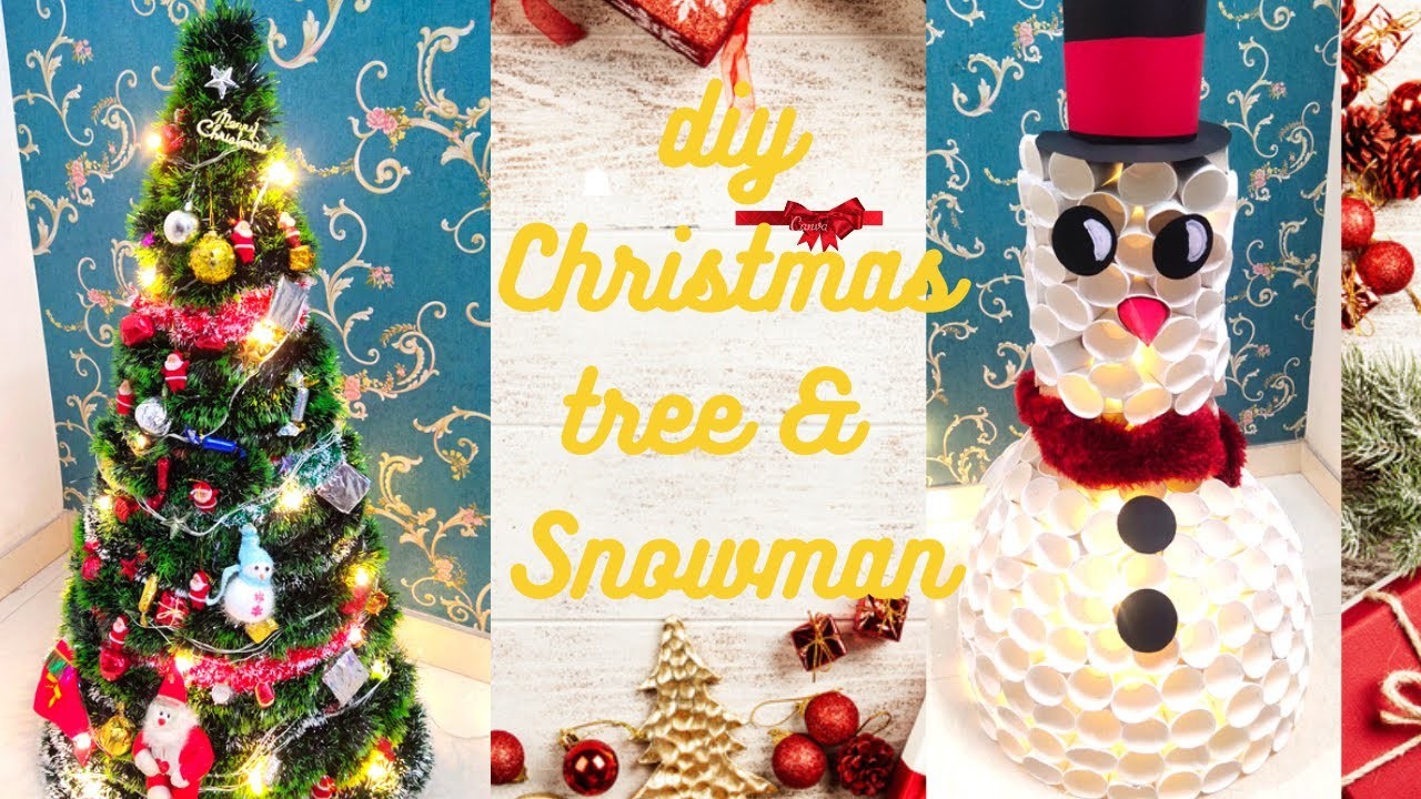 Beautiful DIY Christmas Tree Ideas||DIY Christmas tree||Snowman with recycled plastic cups#christmas