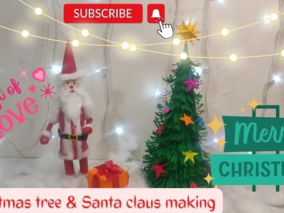 Christmas craft ideas.Making Christmas's tree & Santa Claus.DIY Christmas ideas.Christmas decoration