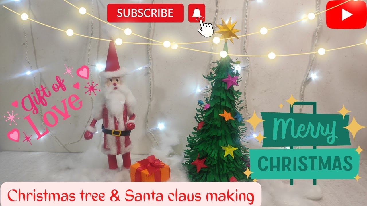 Christmas craft ideas.Making Christmas's tree & Santa Claus.DIY Christmas ideas.Christmas decoration