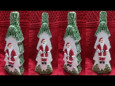 Christmas DIY.Bottle Craft. Bottle Decoration Idea. Art n Craft.Bottle Art.Christmas bottle