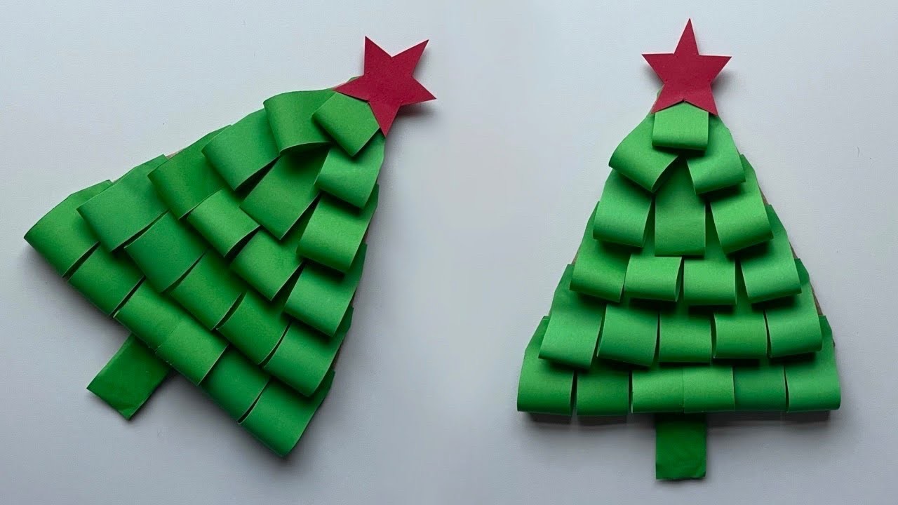Christmas Tree Ideas. Paper Craft For Christmas Decoration. Easy Paper Christmas Tree. DIY