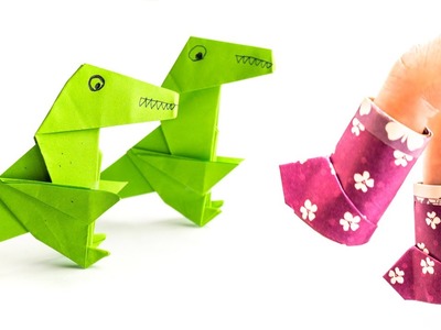 Cómo hacer un dinosaurio de origami - Cómo hacer zapatos con papel