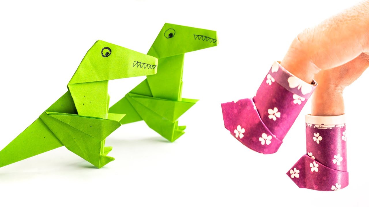 Cómo hacer un dinosaurio de origami - Cómo hacer zapatos con papel
