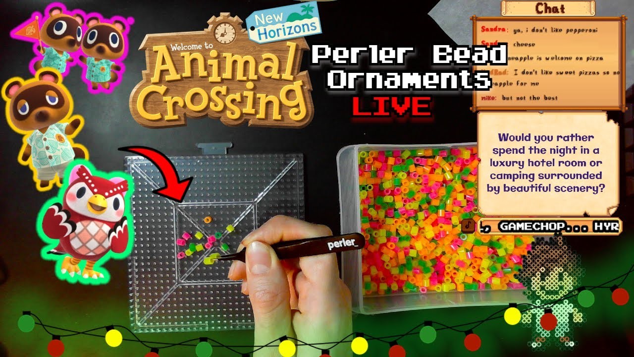 Crafting Animal Crossing Perler Bead Ornaments LIVE (Part 3)
