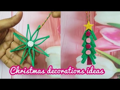 DIY Christmas decorations ideas ???? with waste glitter sheet|| craft idea