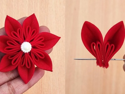 DIY: How to make an adorable fabric flower ~ in just 4 minutes! | kapde ka phool banana