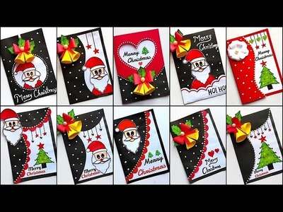 DIY Top 10 Christmas greeting card ideas 2022. Easy christmas card making handmade. Christmas card