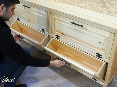 DIY Wooden Shoe Cabinet. Woodworking Design Wooden Shoe Storage. Ahşap Ayakkabılık Yapımı