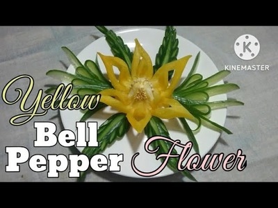 DIY Yellow Bell Pepper Art #14. Yellow  Bell Pepper Flower Art @Prince-Rick Channel