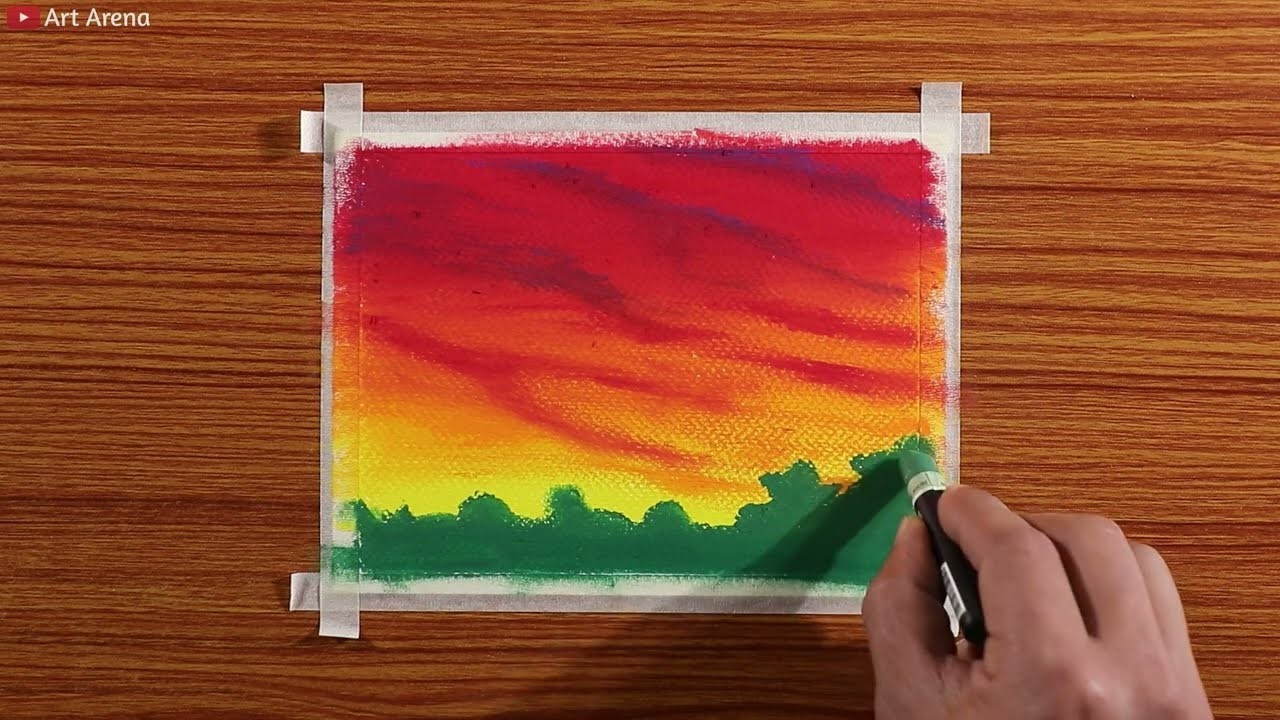 Easy Drawing for Beginners. Drawing with Oil Pastels. Step by Step