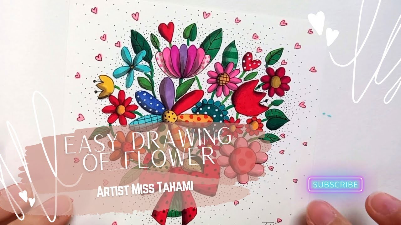 Easy drawing of Flower || How to draw - step by step || Art Videos