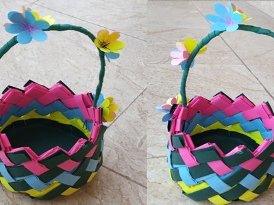 Easy paper basket making ideas|DIY paper basket||easy paper crafts @ujalacraftideas