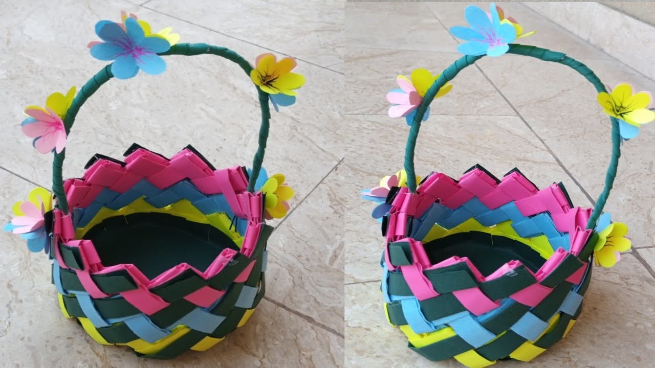 Easy paper basket making ideas|DIY paper basket||easy paper crafts @ujalacraftideas
