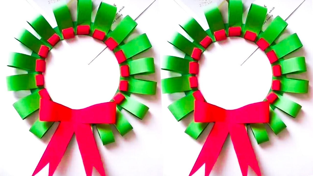 Easy Paper Christmas Wreath ideas | Craft ideas with paper | Diy Christmas decorations