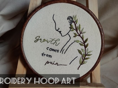 Embroidery hoop art || Hand embroidery for beginners || Girl and Flowers Embroidery - Let's Explore
