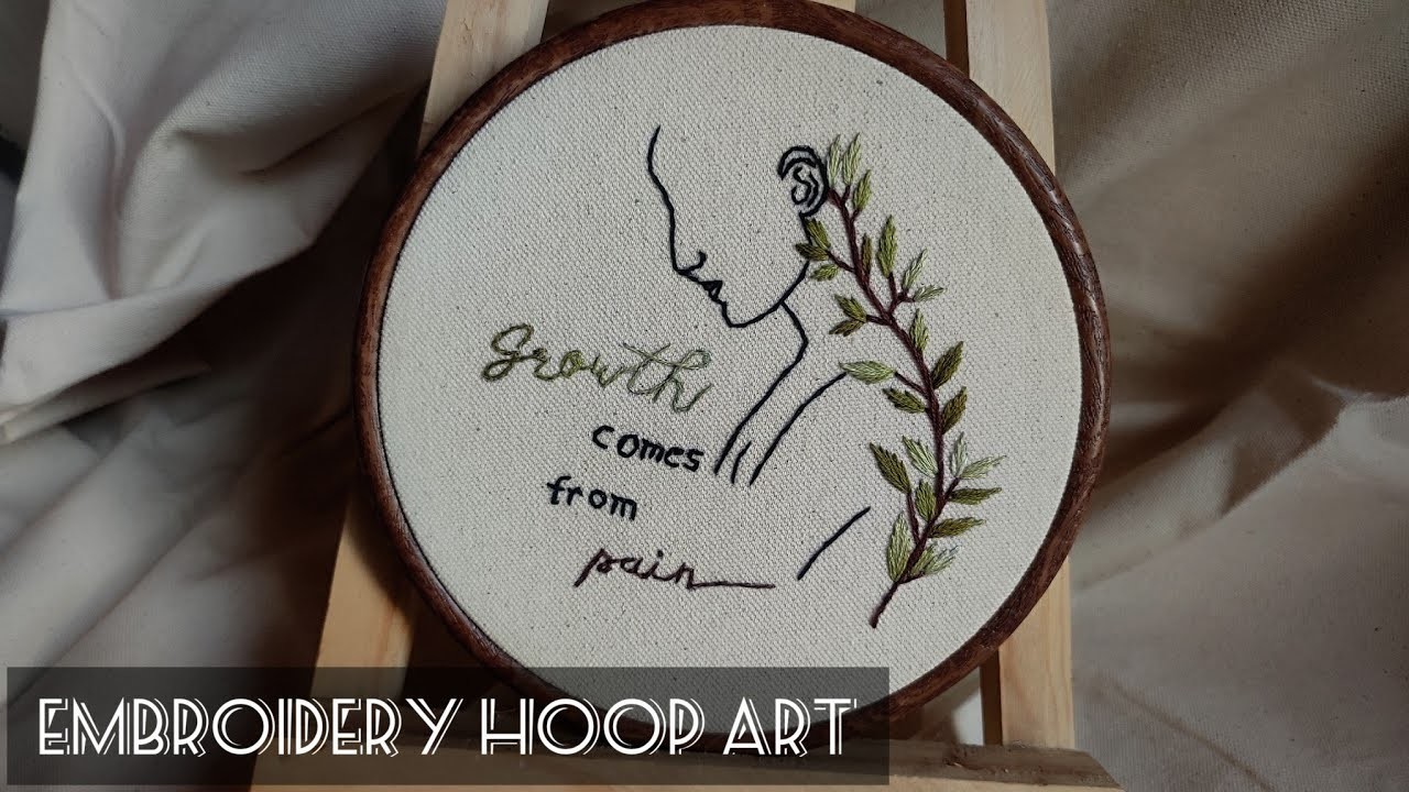 Embroidery hoop art || Hand embroidery for beginners || Girl and Flowers Embroidery - Let's Explore