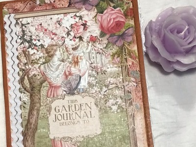 Garden journal flip through, for sale in my Etsy, romantic botanical vintage junkjournal style