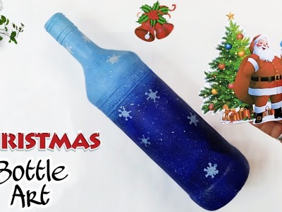 Glass Bottle Painting | Santa Claus Bottle Painting | Christmas Bottle Decoration Ideas