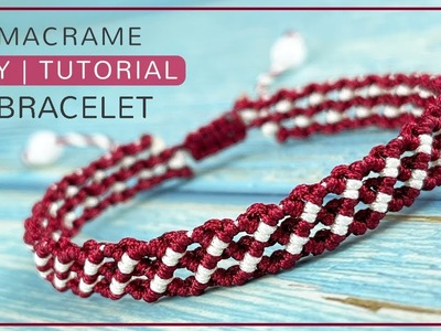 Grid Chain Bracelet | Easy macrame bracelet for beginners | DIY simple macrame bracelet tutorial