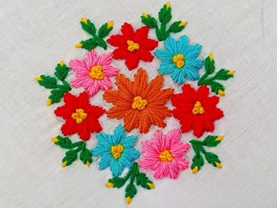 Hand Embroidery Flower Design || Hand Embroidery Flower Designs Easy || Ah Creator 3.0