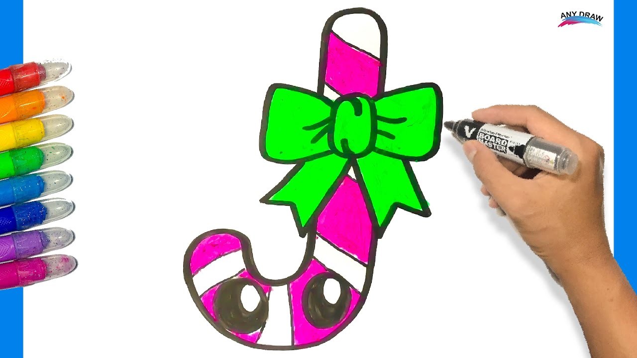 How to draw a Candy Cane​ | Easy drawings