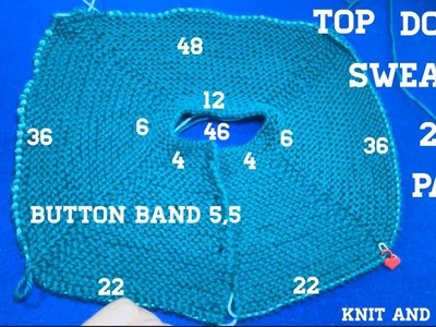 How to knit top down sweater for beginners 2nd part.top down sweater