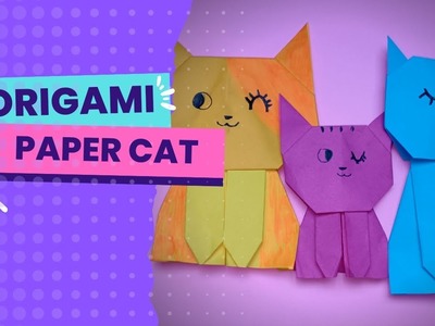 How To Make Paper Cat Origami | DIY Easy Animal Origami