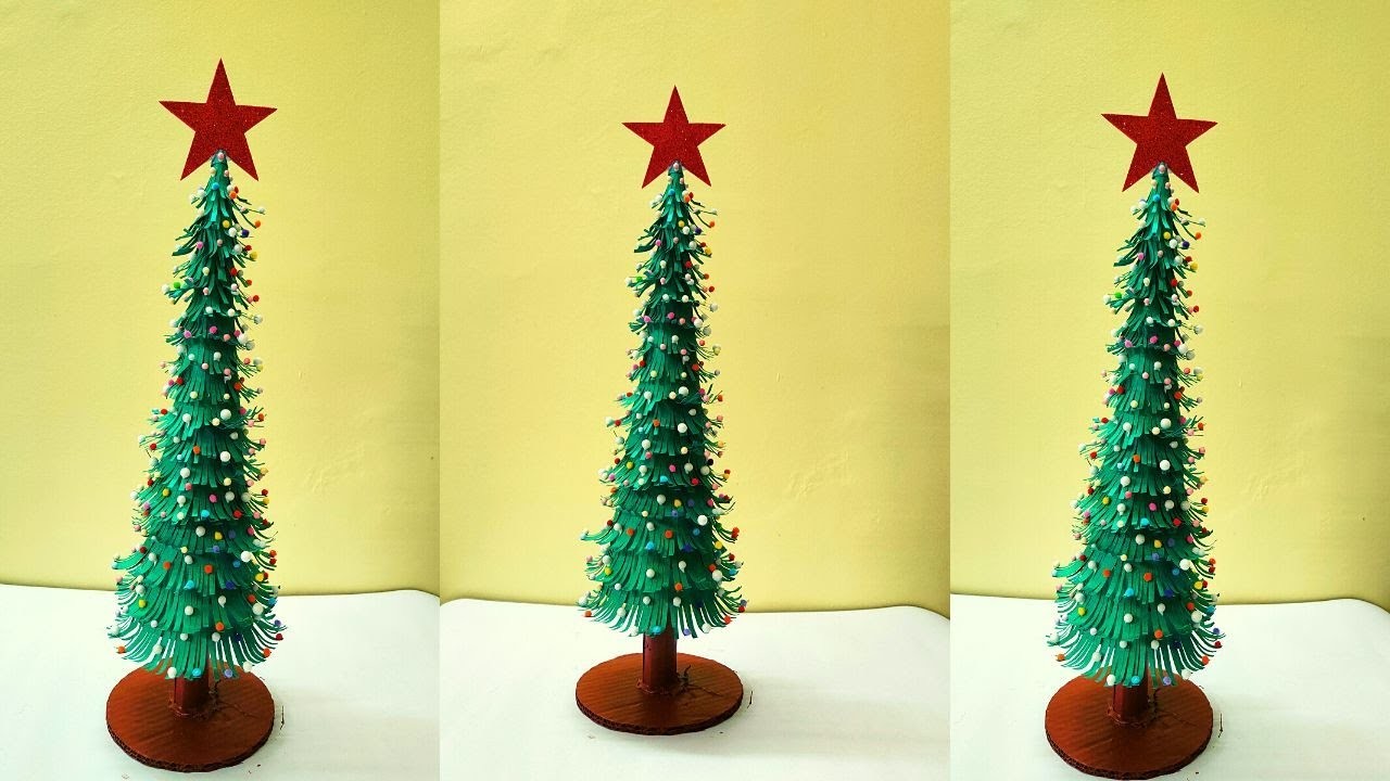how-to-make-paper-christmas-tree-easy-diy-craft-idea-paper-craft-paper-christmas-tree-tutorial