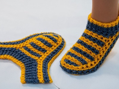Knitted slippers are so easy and simple - even a beginner can handle it!