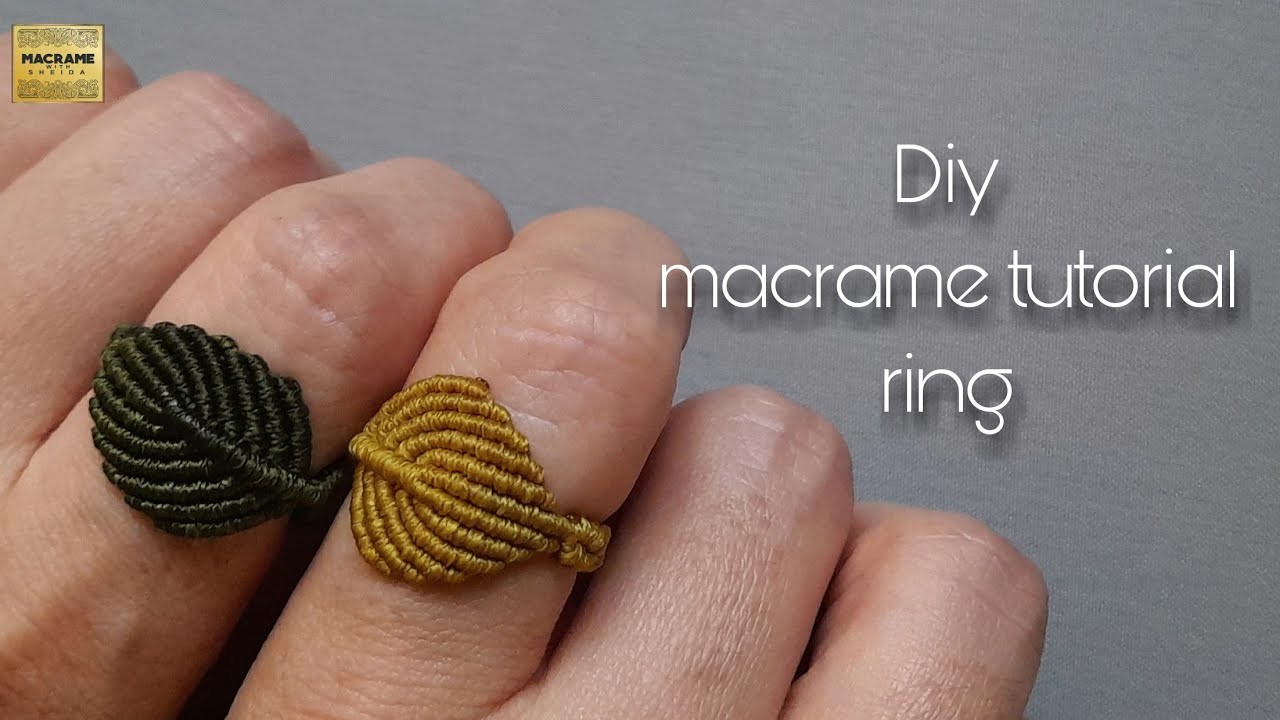 Macrame ring tutorial|simple and quick tutorial of macrame ring|leaf|Diy
