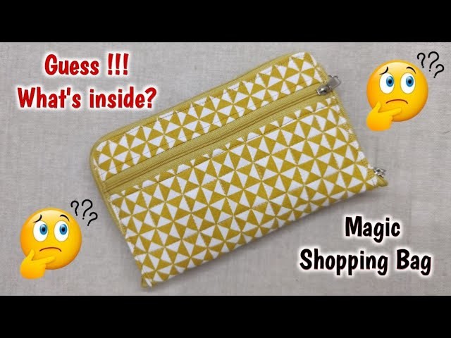 Magic Shopping Bag - EASY METHOD | DIY 2 in 1 Purse Bag Making at Home | Grocery bag sewing tutorial