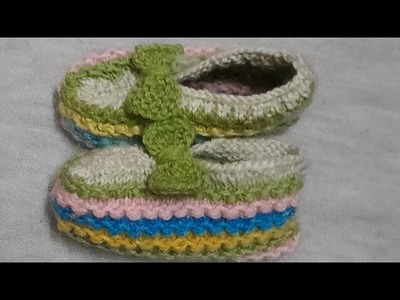 No Seams on the bottom sole, How to knit Baby Booties , knitting pattern. design for baby Booties.