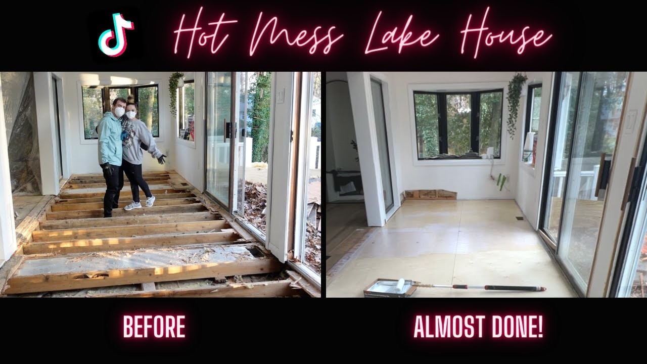 REPLACING THE SUBFLOOR DIY | HOT MESS LAKE HOUSE RENOVATION | LEXI DIY