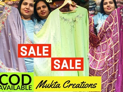 Stock Clearance Sale of Cotton Kurtis & Party Wear Suits at Mukta Creations. Free Shipp. COD Avail.
