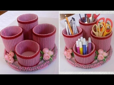 Useful Craft Idea From Plastic Bottle. Best Out Of Waste  Craft. Diy Pen Holder