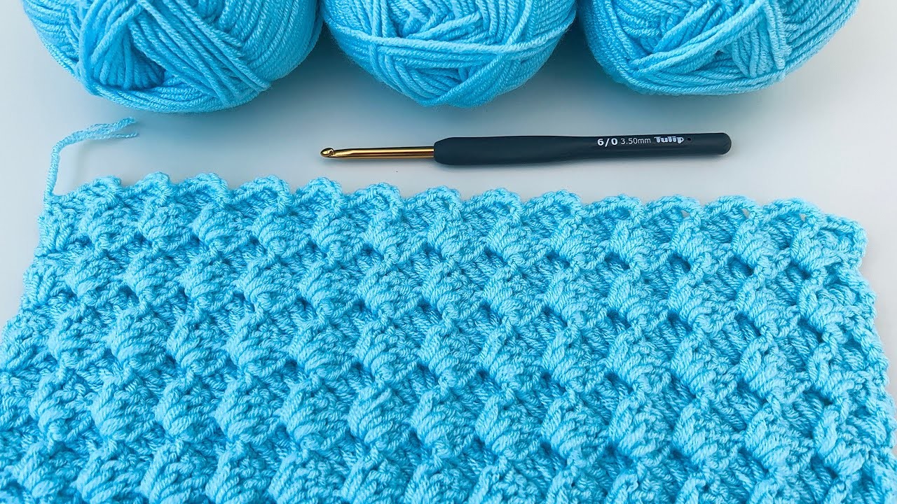 3D wonderful baby blanket model.crochet fluffy knitting pattern.double-sided knitting pattern