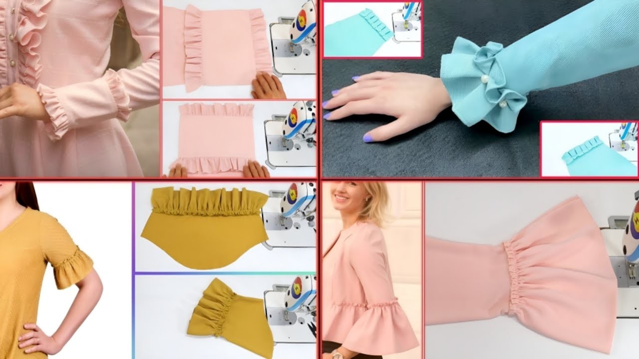 4 Ways Different to Sleeve Design Cutting and Stitching, Sewing Tutorials for Beginners, DIY Sewing