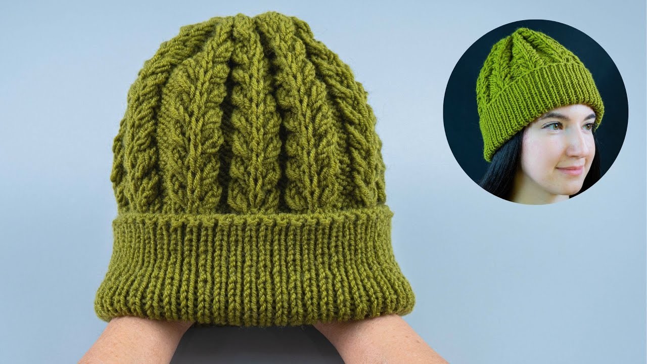 A simple knitted hat with the pattern “Hyacinth” - looks beautiful and it’s warm!