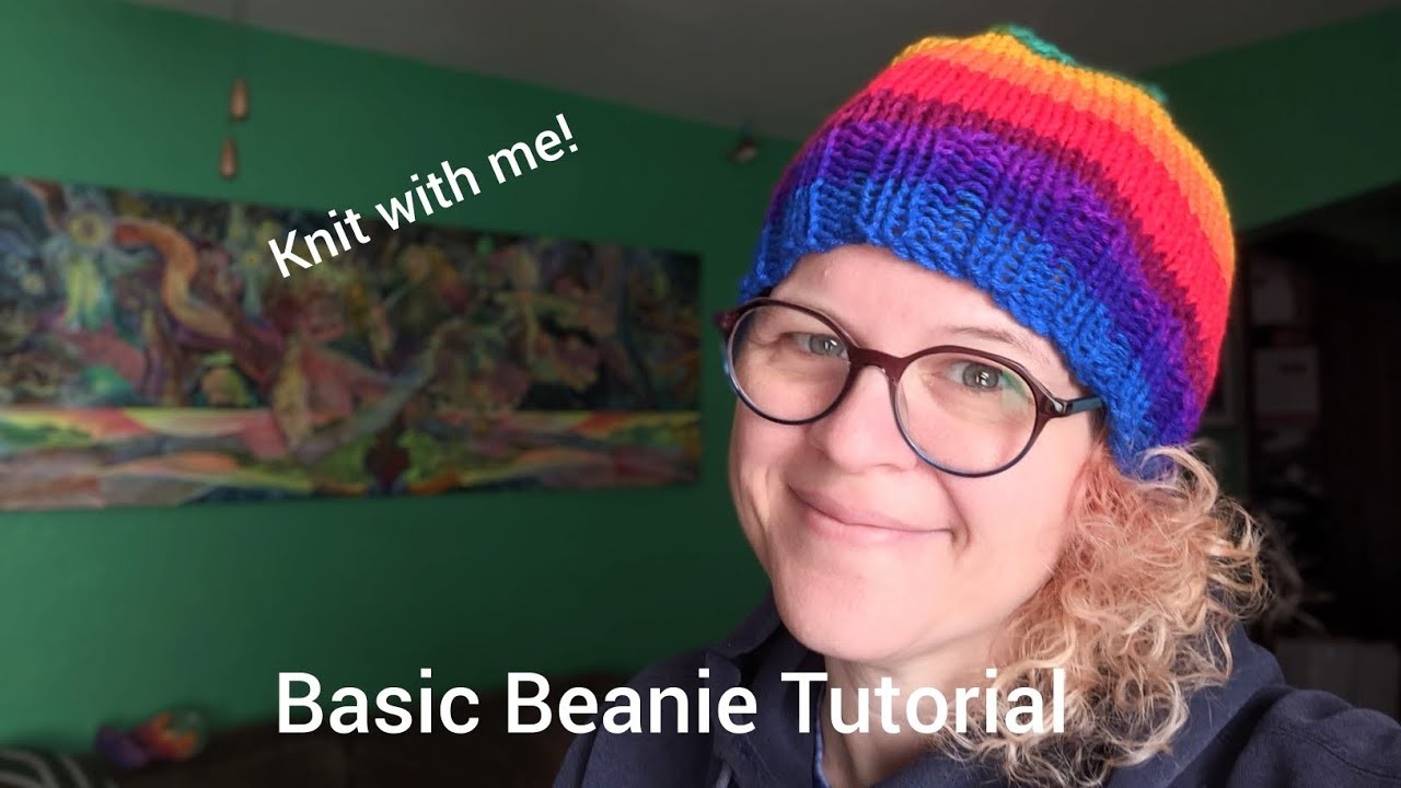 Basic Beanie with a Ribbed Brim on Circular Needles | FREE TUTORIAL + PATTERN