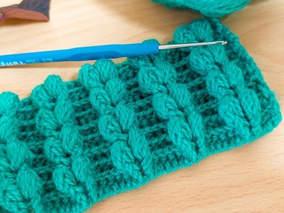 Beautiful????Super easy embossed crochet pattern for beginners | Çok kolay kabartmalı tığ işi modeli