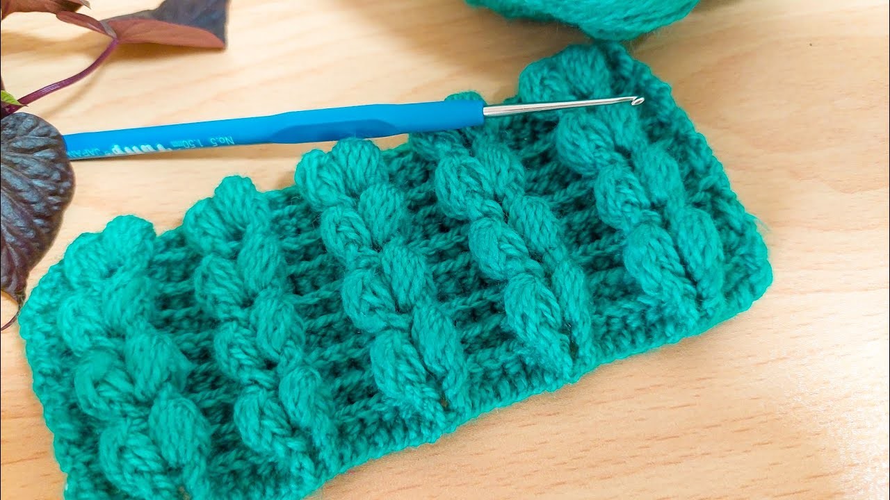 Beautiful????Super easy embossed crochet pattern for beginners | Çok kolay kabartmalı tığ işi modeli