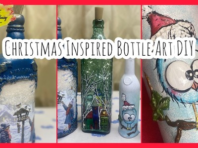 Christmas Theme Bottle Art Ideas.Part-2.Easy Craft DIY #bestoutofwaste #bottleart #christmasdecor