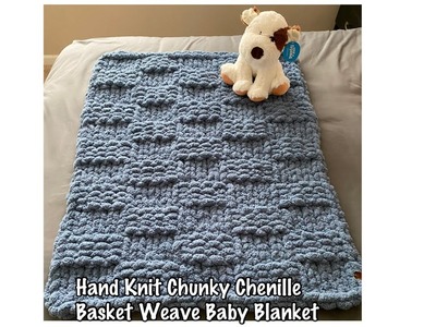Chunky Chenille-Hand Knit Basket Weave