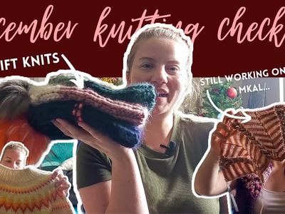December knitting podcast mid-month check-in: Beanies, Throwover by Andrea Mowry, Westknits shawl